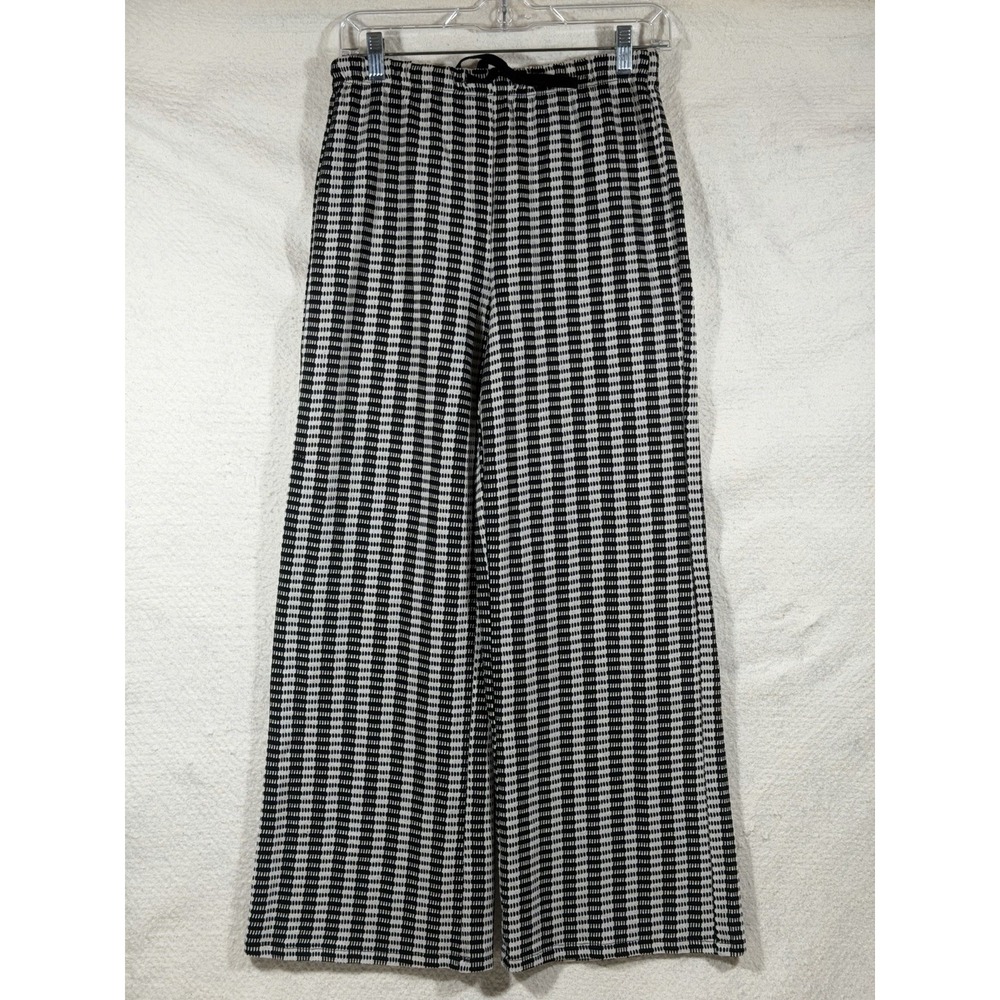 Industry Republic Womens XS Black White Wide Leg Pants Coastal Boho Stretch